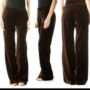 THEORY Chocolate Brown velvet Tara pants Sz 4
